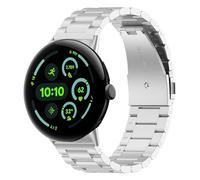 Wigento Metal Strap for Google Pixel Watch 4/3 45 mm, Quick Release, Adjustable, Breathable, Watch Strap (Black), Eine Grösse, Stainless Steel, No Gemstone