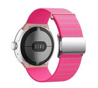 Wigento Nylon Strap for Google Pixel Watch 4 3 2 1 45 mm, Magnetic Clasp, Adjustable, Woven Smartwatch Strap, Comfortable and Lightweight (Pink)