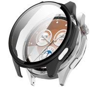 Wigento Plastic Protective Case for Huawei Watch GT 6 46 mm + 9H Hard Glass Matt Black