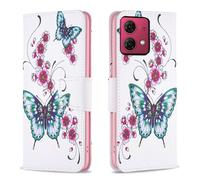 Wigento Protective Case for Motorola Moto G84 5G Faux Leather Book Design 4