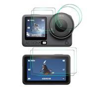 Wigento Set of 2 Hat-Prince 0.2 mm 9H Tempered Glass Screen Protector Watch Film for DJI Osmo Action 6, Transparent Protective Glass