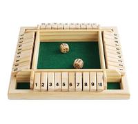 Wigento Shut the Box 4 players board game Numbers Educational game Family party game Green