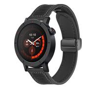 Wigento Silicone Faux Leather Strap for CMF Watch 3 Pro with Folding Magnetic Closure Black