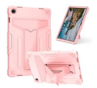 Wigento Silicone Hybrid Tablet Case for Samsung Galaxy Tab A9 Plus Robot Design with T Holder Pink