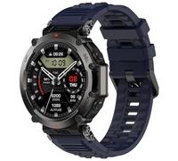 Wigento Silicone Strap for Amazfit T Rex Ultra, Sport Design, Adjustable, Comfortable, Easy to Change, Durable Watch Strap (Dark Blue)
