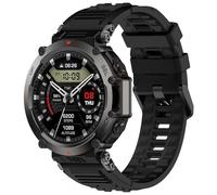 Wigento Silicone Strap for Amazfit T Rex Ultra, Sport Design, Adjustable, Comfortable, Easy to Change, Durable Watch Strap (Black)