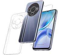 Wigento Silicone TPU Protective Case Cover for ZTE Blade A76 5G Transparent + H9 Hard Glass Film