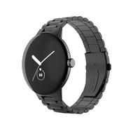 Wigento Stainless Steel Bracelet for Google Pixel Watch 4/3/2/1 45 mm, Folding Clasp, Adjustable, Robust and Elegant, Metal Watch Strap (Black)