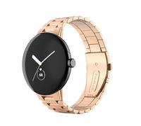 Wigento Stainless Steel Bracelet for Google Pixel Watch 4/3/2/1 45 mm, Folding Clasp, Adjustable, Robust and Elegant, Metal Watch Strap (Rose Gold)