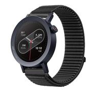 Wigento Woven Nylon Strap for CMF Watch 3 Pro with Hook Loop Clasp Design Black