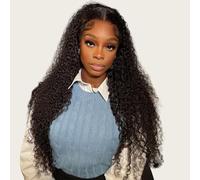 Wiggins Ready and Go Glueless Wigs Human Hair Curly Lace Front Wigs Human Hair Pre Plucked Bleached Knots Curly Hair Products Pre Cut Lace Front Wig Glueless Wigs for Black Women 24 Inches