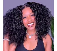 Wiggins Wig Ready and Go Glueless Wigs Human Hair Curly Lace Front Wigs Human Hair Pre Plucked Bleached Knots 13 x 4 HD Lace Front Wig Glueless Wigs for Black Women 14 Inches