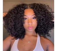 Wiggins Wig Ready and Go Glueless Wigs Human Hair Pre Plucked Pre Cut Curly Human Hair Wig 4 x 7 Lace Front Wig Pre Bleached Knots Glueless Wigs for Black Women 18 Inches