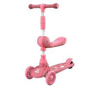 wiggle car 2-in-1 Scooters Kids Foldable Seat Adjustable Height Widened Non-Slip Deck More Safer For Beginner ride on toys(Rose)