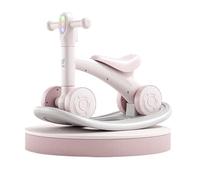 Wiggle car 2-in-1Balance bike Rocker n Ride with Detachable Balance Board Colorful Lights & Music Indoor Outdoor swing cars(Rose,With rocking board)