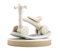 Wiggle car 2-in-1Balance bike Rocker n Ride with Detachable Balance Board Colorful Lights & Music Indoor Outdoor swing cars(Khaki,With rocking board)