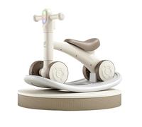 Wiggle Car 2-in-1Balance bike Rocker n Ride with Detachable Balance Board Colorful Lights & Music Indoor Outdoor Swing Card(Brown,With rocking board)