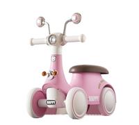 Wiggle car Baby Balance Bike With Music And Lights No pedal for 1-3 Years Old Boys Girls Kids Ride on Toys swing cars(Rose)