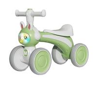 Wiggle Car Balance Bike Indoor Outdoor Non-Pedal Baby Walker Toys Silent Wheels Kids First Bike Cute Rabbit Swing Card(Grn)
