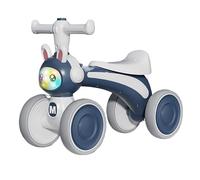 Wiggle Car Balance Bike Indoor Outdoor Non-Pedal Baby Walker Toys Silent Wheels Kids First Bike Cute Rabbit Swing Card(Blu)