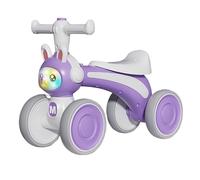 Wiggle Car Balance Bike Indoor Outdoor Non-Pedal Baby Walker Toys Silent Wheels Kids First Bike Cute Rabbit Swing Card(Lila)