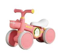 wiggle car Balance Bikes For Kids 1-3 Years Old 4 Wheels Bicycle With A Front Basket Toddler Best First Birthday Gift Children Walker ride on toys(Rose,No Music Lights)