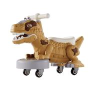 Wiggle Car Dinosaur Balance Bike Toddler 4-Wheel Twice Car with Music And Light Effects First Birthday Gifts Swing Card(Gelb)