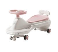 Wiggle Car For Kids Ride On Toy Music Light Silent Flash Wheel For Ages 3 And Up Anti-rollover Ride On Toy Swing Car Uses(Rose)