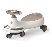 Wiggle Car For Kids Ride On Toy Silent Wheel Sound And Light Music Model For Ages 3 And Up(Khaki)
