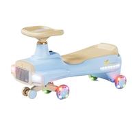 Wiggle Car Fun Light Ride on Toy Scooter with Music and Light-up Wheels for Ages 3 and Up(Brown)