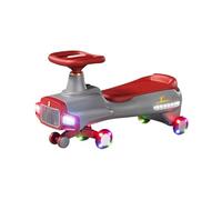 Wiggle car Fun Light Up Car Scooter With Music Light-up Wheels Realistic Headlights Anti-Rollover Wiggle Cars swing cars(Rot)