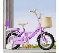 Wiggle Car Kids Bike With Streamers Bell Basket Kid Bicycle Rear Seat With Pedal Bicycles Swing Card(Pink1,14inch)
