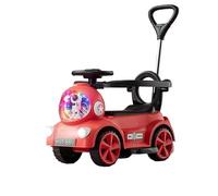 Wiggle Car Kids Electric Motor Car with Headlights Push Handle Backrest 3 Modes: Push, Drive Or Scooter Twisting Cars(Rojo)