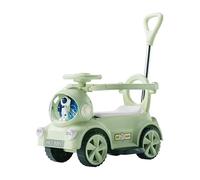 Wiggle car Kids Electric Motor Car With Headlights Push Handle Backrest 3 Modes: Push, Drive Or Scooter swing cars(Grn)