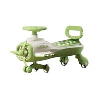 Wiggle Car Kids Ride On Car Airplane Wiggle Car with Music Light And Silent Flash Wheel for Indoor/Outdoor Toy Vehicl Swing Card(Grn)