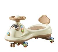 Wiggle Car Music Light Anti-rollover Swing Car Swing Silent Flash Wheel Twist, Turn, Wiggle Movement To Steer For Ages 3 Years And Up(Brown)