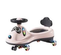 Wiggle Car Music Light Anti-rollover Swing Car Swing Silent Flash Wheel Twist, Turn, Wiggle Movement To Steer For Ages 3 Years And Up(Rose)