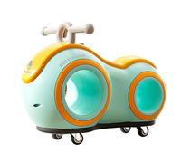 wiggle car Peanut Shape Swing Car With Music Light Handle Ride On Push Cars for Toddlers Anti-Rollover ride on toys(Grn)