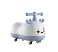 Wiggle Car Peanut Shape Wiggle Car For Kids With Music Light Anti-Rollover Silent Flash Wheels Multifunctional Swing Card(Blu,No music)