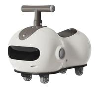 wiggle car Peanut Shape Wiggle Car Music Light Anti-rollover Swing Car Whith Helmet Backpack Age 3+ ride on toys(Mocha)