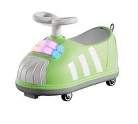 Wiggle Car Ride On Push Car For Kids Indoor Outdoor Riding Toys For Kids With Under-seat Storage Light Music Swing Card(Grn)