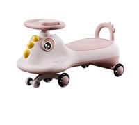 wiggle car Ride On Push Car with Smooth Wheels Storage seat Crocodile Rocking Sliding Toy for Indoor Outdoor ride on toys(Rose,Flash wheel)