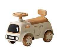 Wiggle Car Ride On Push Car With Trailer Indoor Outdoor Riding Toys For Kids With Under-seat Storage Light Music Swing Card(Brown,No Trailer)