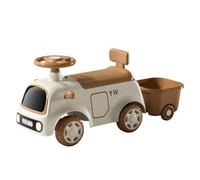 wiggle car Ride On Push Car With Trailer Indoor Outdoor Riding Toys For Kids With Under-seat Storage Light Music ride on toys(Brown,With Trailer)