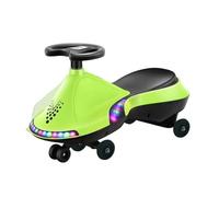Wiggle Car Ride On Swing Wiggle Car with Flashing Wheels Anti-Rollover, Indoor and Outdoor Toy for Ages 3 and Up Swing Card(Grn)