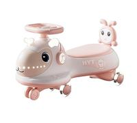 Wiggle Car Ride on Toy with Music and Lights Silent Wheel Toddler on Toys for Toddlers, Kids 3 Yrs and UP(Rose,With music light)