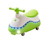 wiggle car Swing Car Peanut Shape With Music Light No Pedal Anti-Rollover Swing Silent Wheels Durable And Safe ride on toys(Grn)