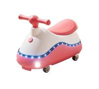 wiggle car Swing Car Peanut Shape With Music Light No Pedal Anti-Rollover Swing Silent Wheels Durable And Safe ride on toys(Rose)