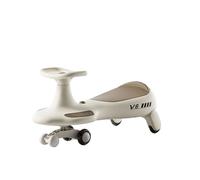 Wiggle Car Swing Car With Under-Seat Storage Flashing Wheels Music Uses Twist, Turn, Wiggle To Steer Ride On Toy For Kids Boys Girls Swing Card(Khaki,No Push handle)