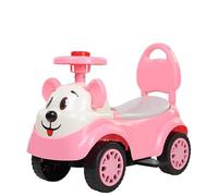 wiggle car Toddler Ride On Car With Backrest Music Storage Safe Comfortable Walking Sliding Toy Car Foot To Floor ride on toys(Rose,With pedals)
